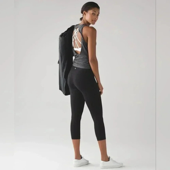 Lululemon Wunder Under Crop (Hi-Rise) *Full-On Luon 21"Black (First Release) - Picture 13 of 14